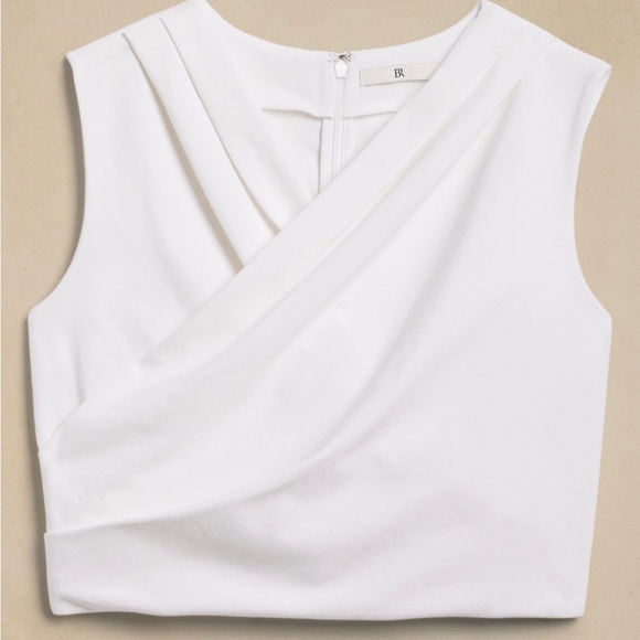 🚨SOLD🚨BANANA REPUBLIC “Cotton Wrap Crop Top” in White: Sz XS - Picture 2 of 9